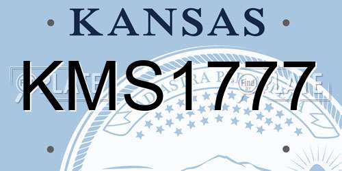 KMS1777 Kansas License Plate