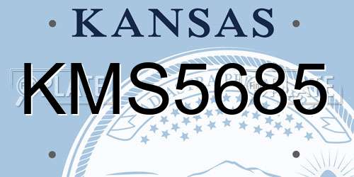 KMS5685 Kansas License Plate