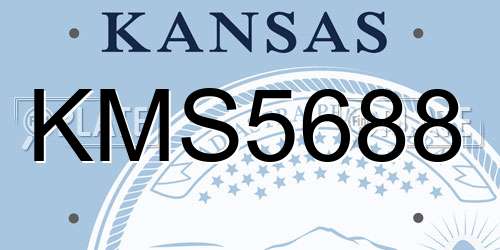 KMS5688 Kansas License Plate