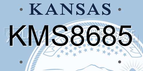 KMS8685 Kansas License Plate