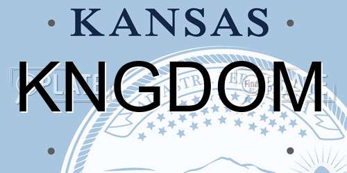 KNGDOM Kansas License Plate