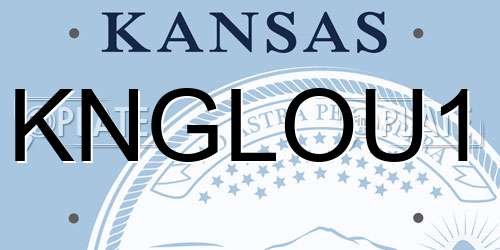 KNGLOU1 Kansas License Plate