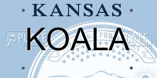 KOALA Kansas License Plate