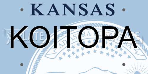KOITOPA Kansas License Plate