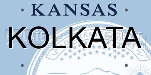 KOLKATA Kansas License Plate