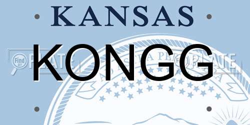 KONGG Kansas License Plate
