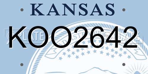KOO2642 Kansas License Plate