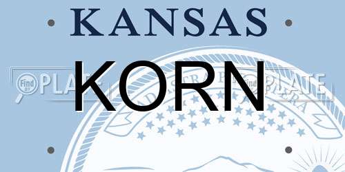 KORN Kansas License Plate