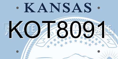 KOT8091 Kansas License Plate