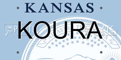 KOURA Kansas License Plate