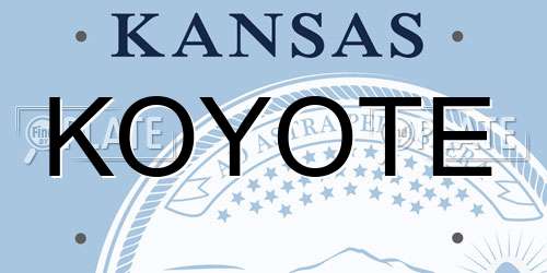 KOYOTE Kansas License Plate