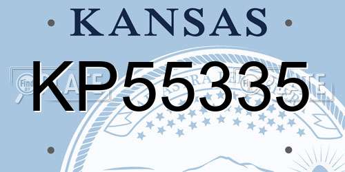 KP55335 Kansas License Plate