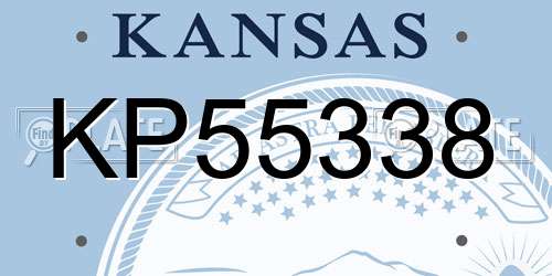 KP55338 Kansas License Plate