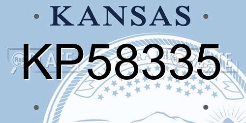 KP58335 Kansas License Plate