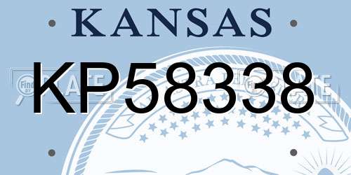 KP58338 Kansas License Plate