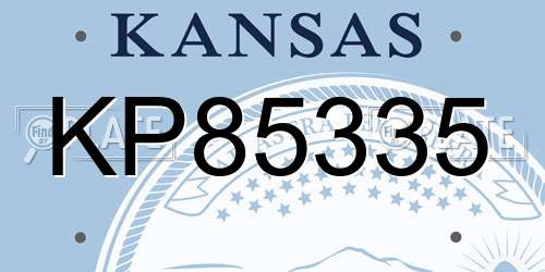 KP85335 Kansas License Plate