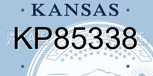 KP85338 Kansas License Plate