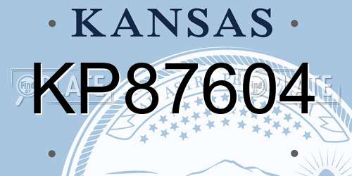 KP87604 Kansas License Plate