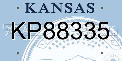 KP88335 Kansas License Plate