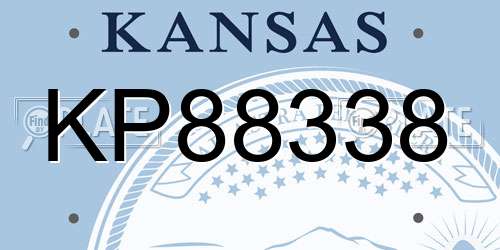 KP88338 Kansas License Plate