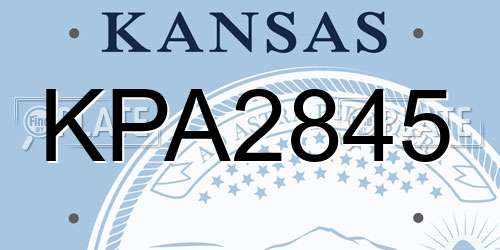 KPA2845 Kansas License Plate