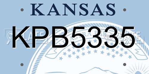 KPB5335 Kansas License Plate