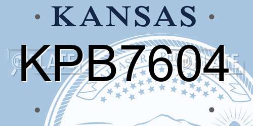 KPB7604 Kansas License Plate