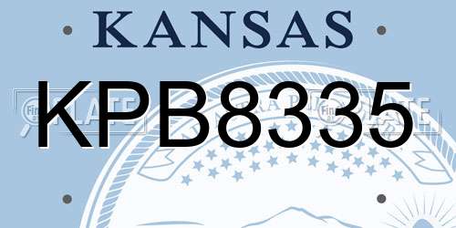 KPB8335 Kansas License Plate