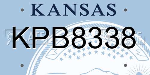 KPB8338 Kansas License Plate