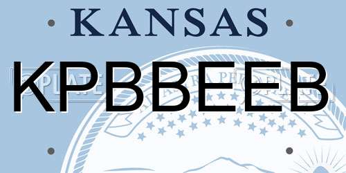 KPBBEEB Kansas License Plate