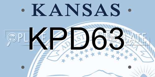 KPD63 Kansas License Plate