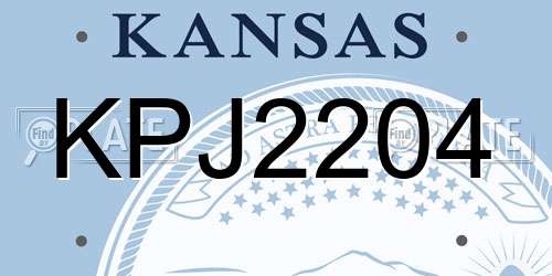 KPJ2204 Kansas License Plate