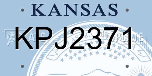 KPJ2371 Kansas License Plate