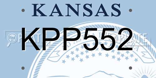 KPP552 Kansas License Plate