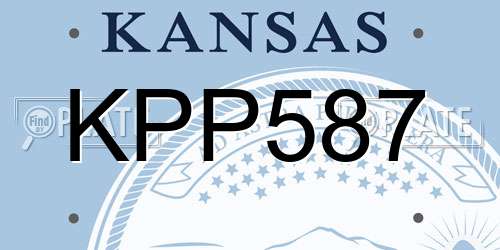 KPP587 Kansas License Plate
