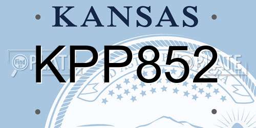 KPP852 Kansas License Plate