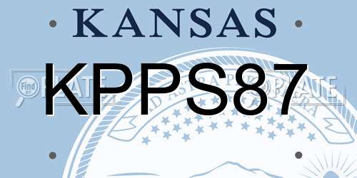 KPPS87 Kansas License Plate