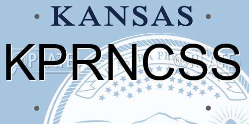 KPRNCSS Kansas License Plate