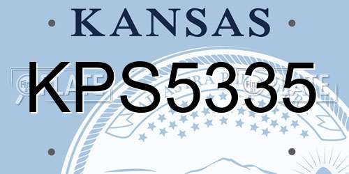 KPS5335 Kansas License Plate