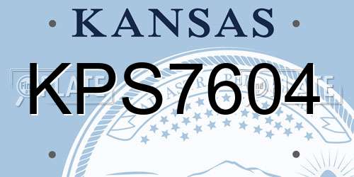 KPS7604 Kansas License Plate