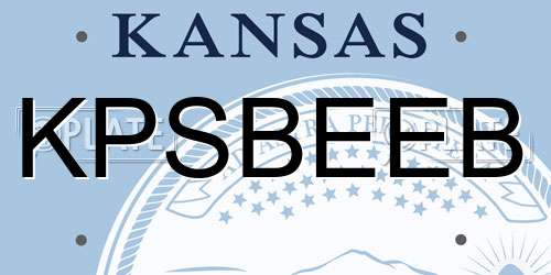 KPSBEEB Kansas License Plate