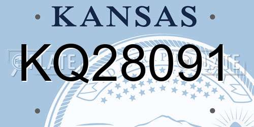 KQ28091 Kansas License Plate