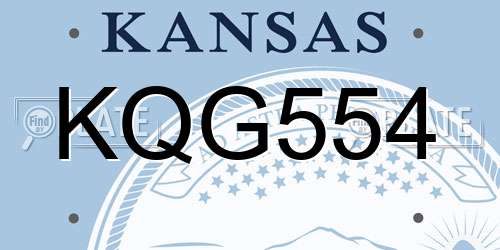 KQG554 Kansas License Plate