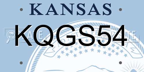 KQGS54 Kansas License Plate