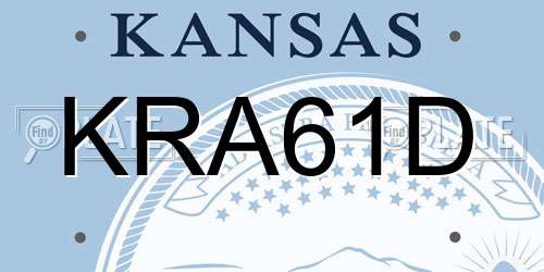 KRA61D Kansas License Plate