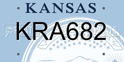 KRA682 Kansas License Plate