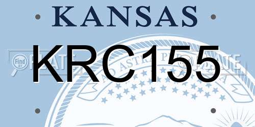KRC155 Kansas License Plate