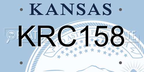 KRC158 Kansas License Plate