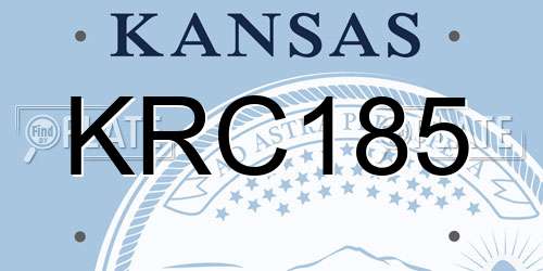 KRC185 Kansas License Plate