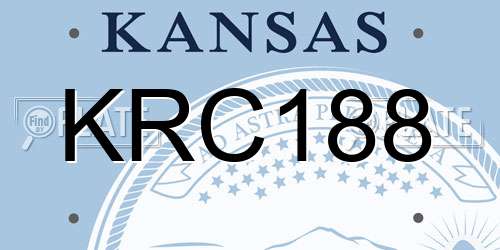 KRC188 Kansas License Plate
